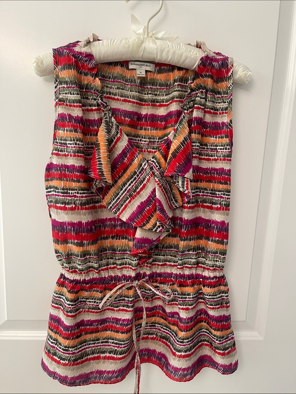 Banana Republic Multicolor Striped Ruffle Blouse